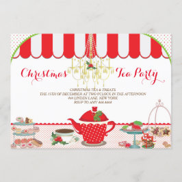 Invitación de la fiesta del té del navidad