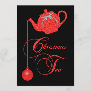 Invitación de la fiesta del té del navidad,