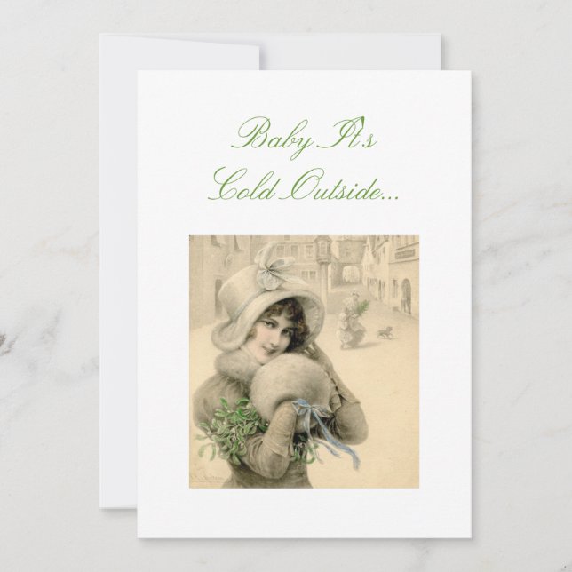 Invitación de la fiesta del té del navidad (Anverso)