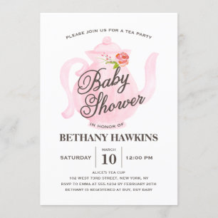 Invitación de la fiesta del té el   Baby Shower