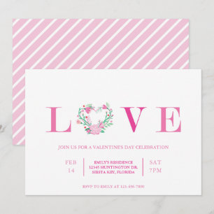 Invitación de la fiesta el día de San Valentín Amo