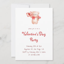 Invitación de la fiesta El día de San Valentín del