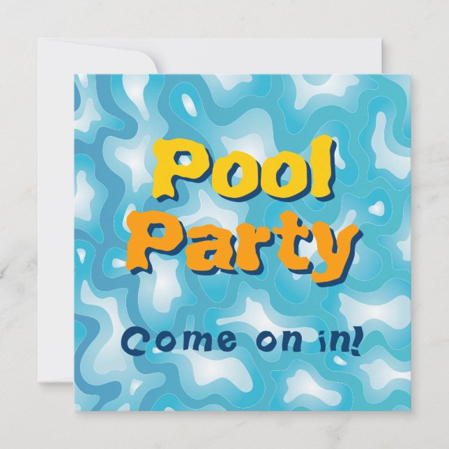 Invitación de la fiesta en la piscina (Anverso)