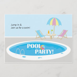 Invitación de la fiesta en la piscina de la