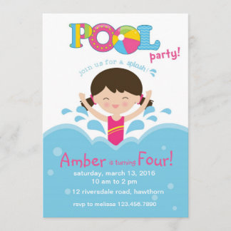 Invitación de la fiesta en la piscina de los