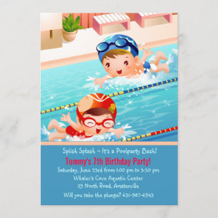 Invitación de la fiesta en la piscina de los bebés