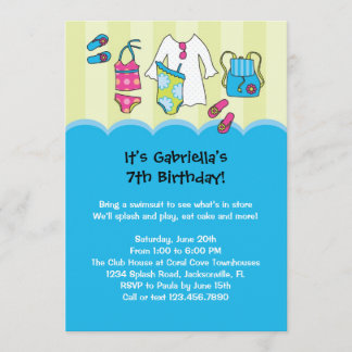 Invitación de la fiesta en la piscina del