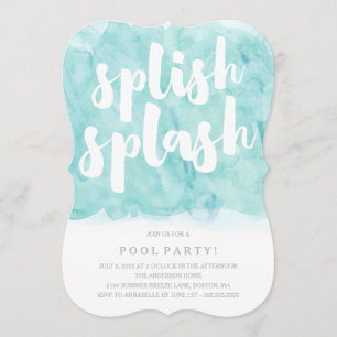 Invitación de la fiesta en la piscina del chapoteo