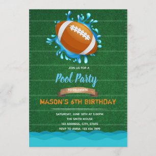 Invitación de la fiesta en la piscina del fútbol