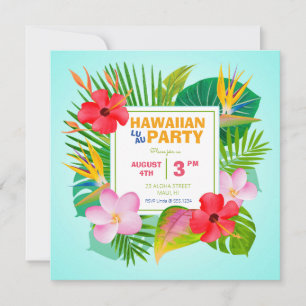 Invitación de la Fiesta Luau Square en Hawái