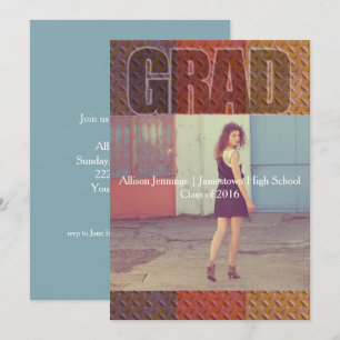Invitación de la fiesta metalizado de graduación d