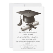 Invitación de la fiesta minimalista de graduación 