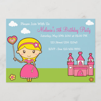 Invitación de la fiesta Princesa 5x7