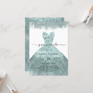 Invitación de la fiesta Quinceanera de la vestimen