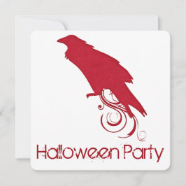 Invitación de la fiesta Red Raven Halloween 2