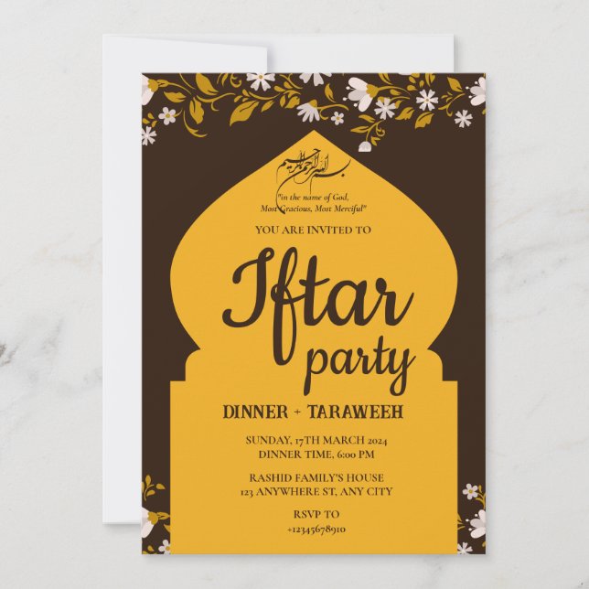 Invitación de la FIPA IFTAR (Anverso)