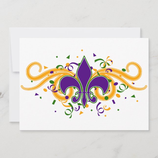 Invitación de la flor de lis del carnaval (Anverso)