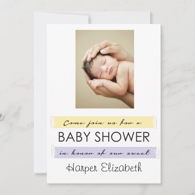 Invitación de la foto de Baby Shower (Anverso)