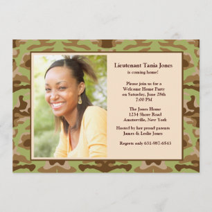 Invitación de la foto de Brown del camuflaje