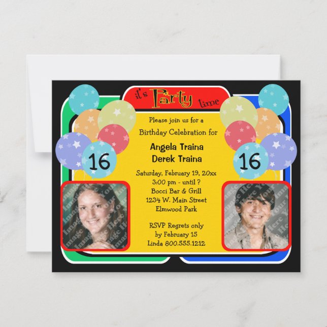 Invitación de la foto de la celebración del (Anverso)