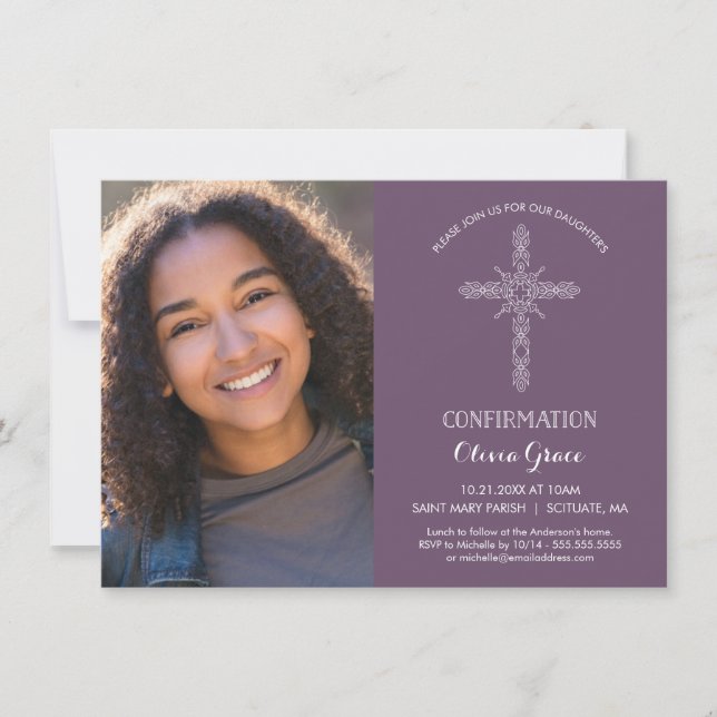 Invitación de la foto de la confirmación - invite (Anverso)