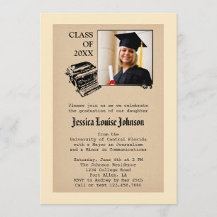 Invitación de la foto de la graduación del