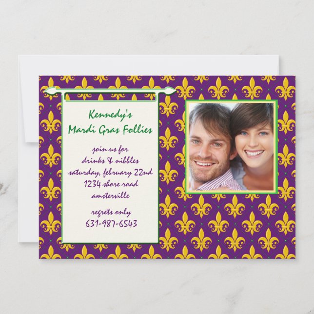 Invitación de la foto de las locuras del carnaval (Anverso)