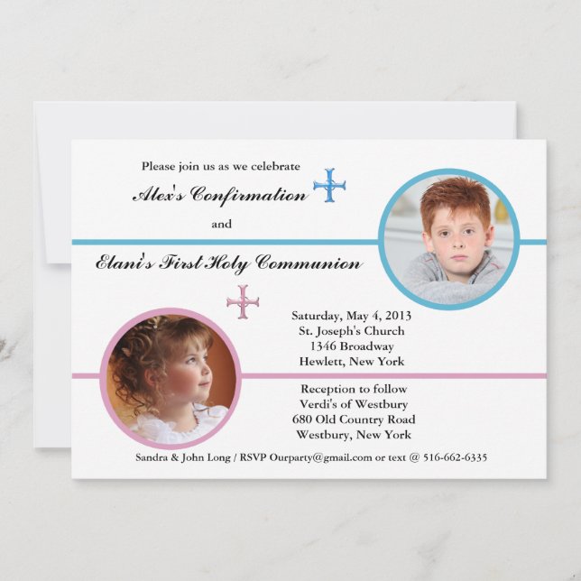 Invitación de la foto de los hermanos dos (Anverso)