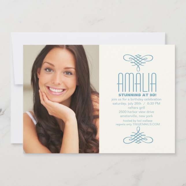 Invitación de la foto de Paisley del desgaste de (Anverso)