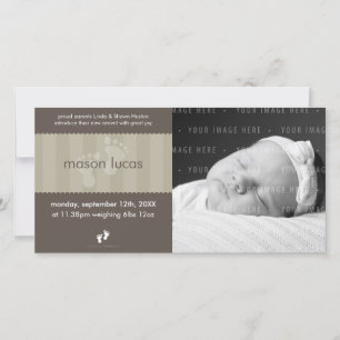 Invitación DE LA FOTO DEL BEBÉ: pies felices 8L