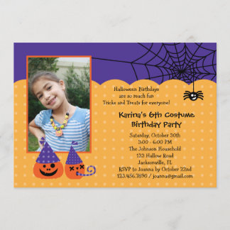 Invitación de la foto del cumpleaños de Halloween
