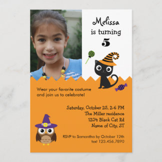 Invitación de la foto del cumpleaños de Halloween