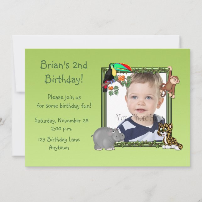Invitación de la foto del cumpleaños de los (Anverso)