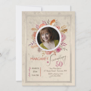 Invitación de la foto del resplandor de la puesta