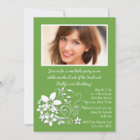 Invitación de la foto del verde del racimo de flor