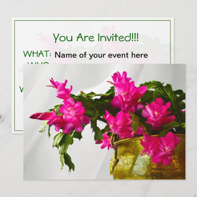 Invitación de la fotografía del primer del cactus (Anverso / Reverso)