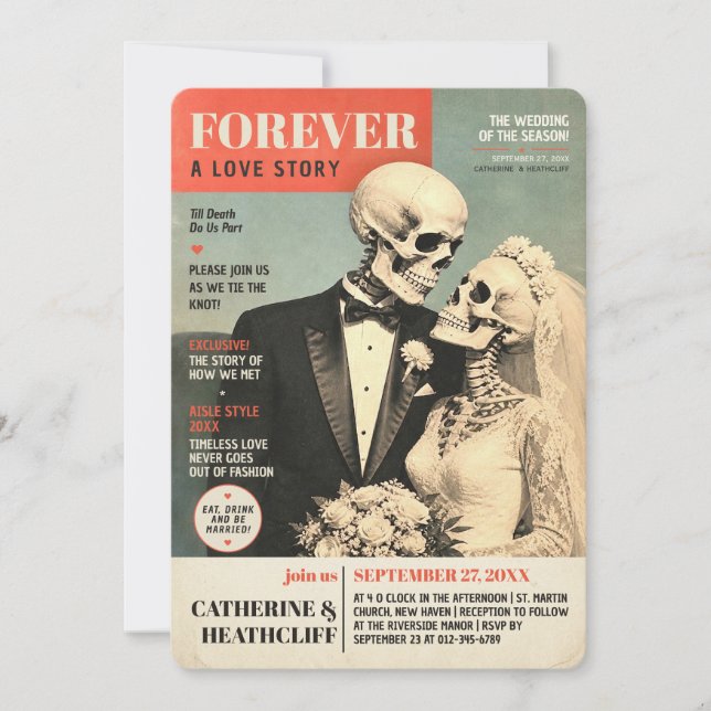 Invitación de la Gaceta de Boda PARA SIEMPRE (Anverso)