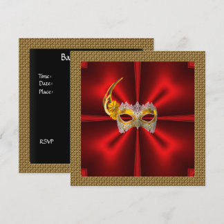 Invitación de la Gala Glamour Elegante Rojo Negro 