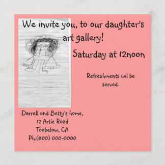 Invitación de la galería de arte