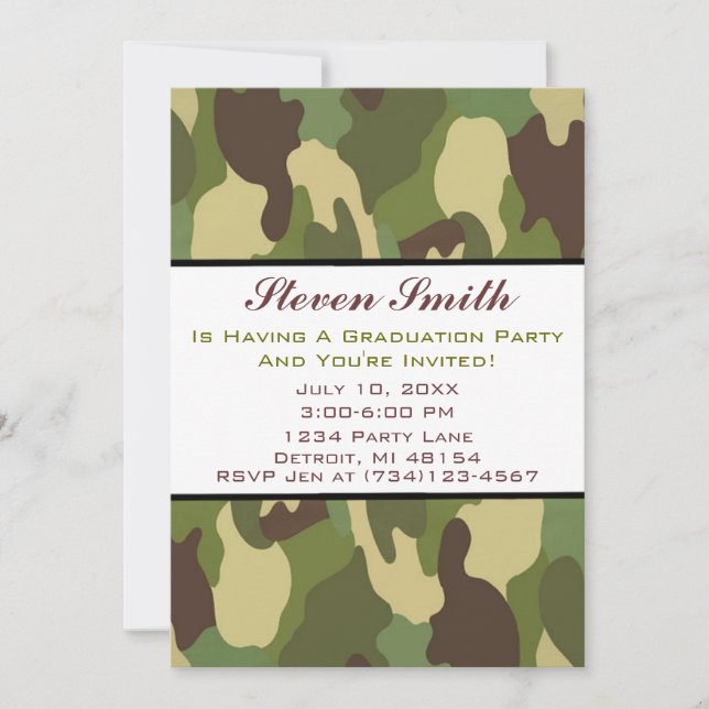 Invitación de la graduación de Camo (Anverso)
