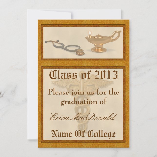 Invitación de la graduación de la enfermería (Anverso)