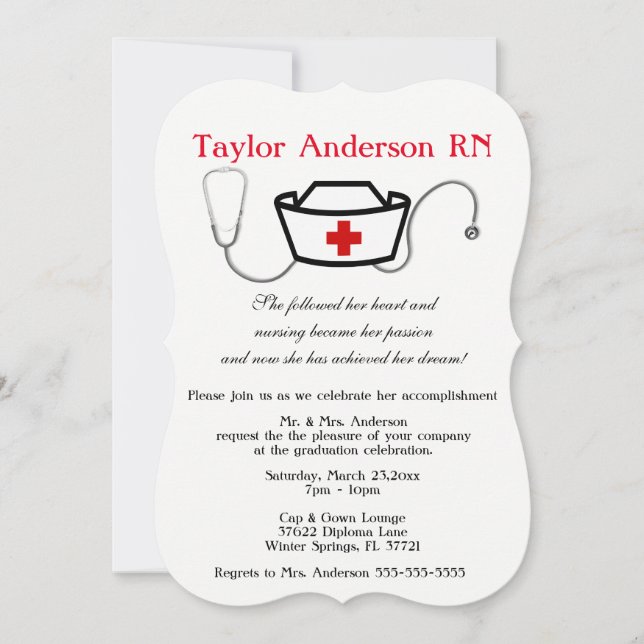 Invitación de la graduación de la escuela de (Anverso)