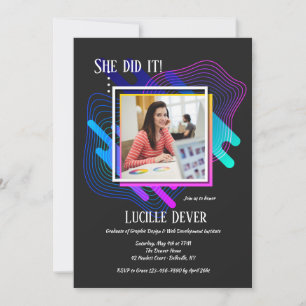 Invitación de la graduación de la foto del arte y
