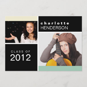 Invitación de la graduación de la foto del bloque