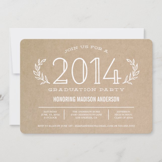 Invitación de la graduación de la guirnalda el | (Anverso)