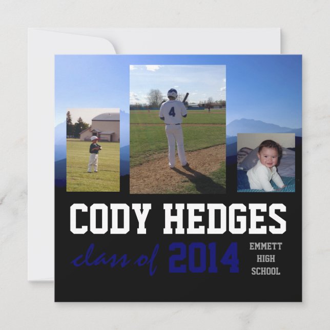 Invitación de la graduación de la Multi-Foto (Anverso)