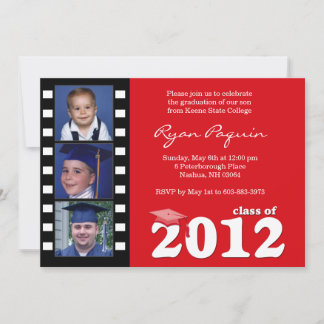 Invitación de la graduación de la tira de la