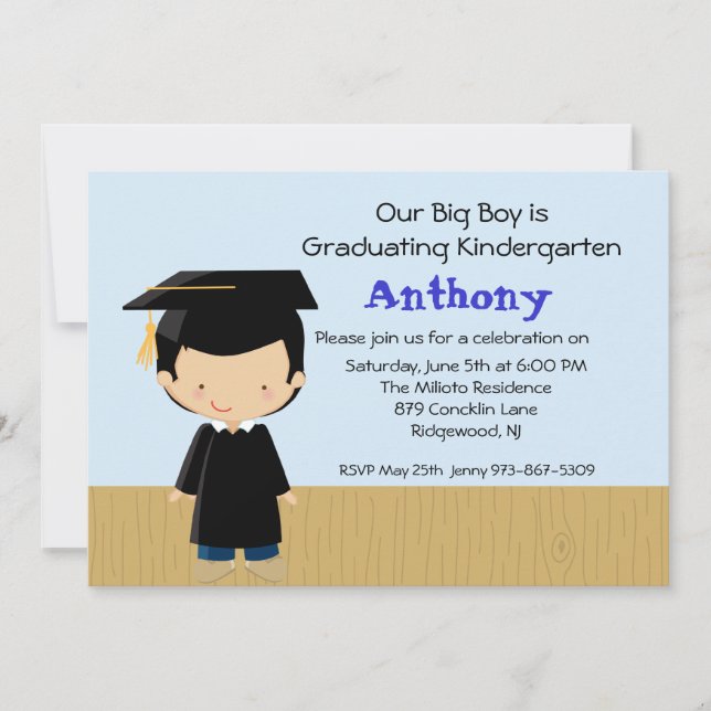 Invitación de la graduación de nuestro muchacho (Anverso)