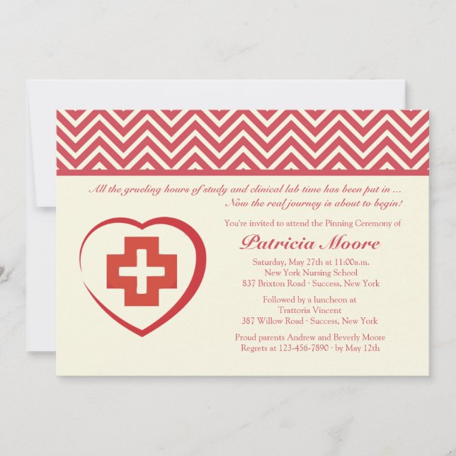 Invitación de la graduación del corazón de la (Anverso)