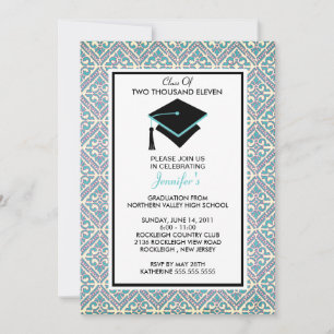 Invitación de la graduación del damasco de las